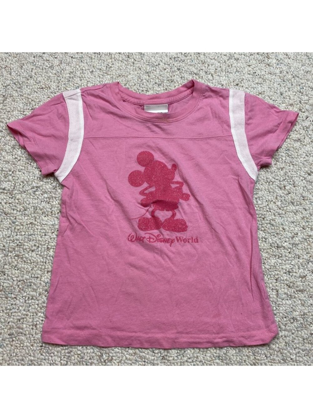 Walt Disney World Pink Mickey Graphic Tee Short Sleeve sz S Crew Neck Casual